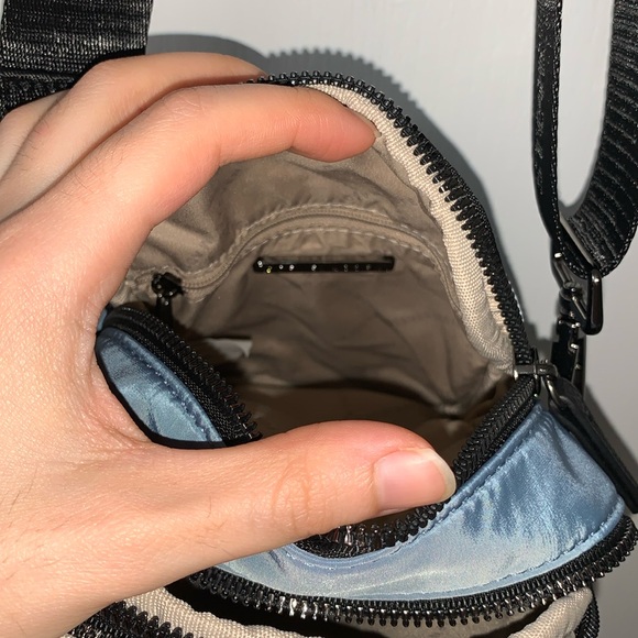 Steve Madden Pastel Blue Quilted Nylon Crossbody Bag - Picture 17 of 17